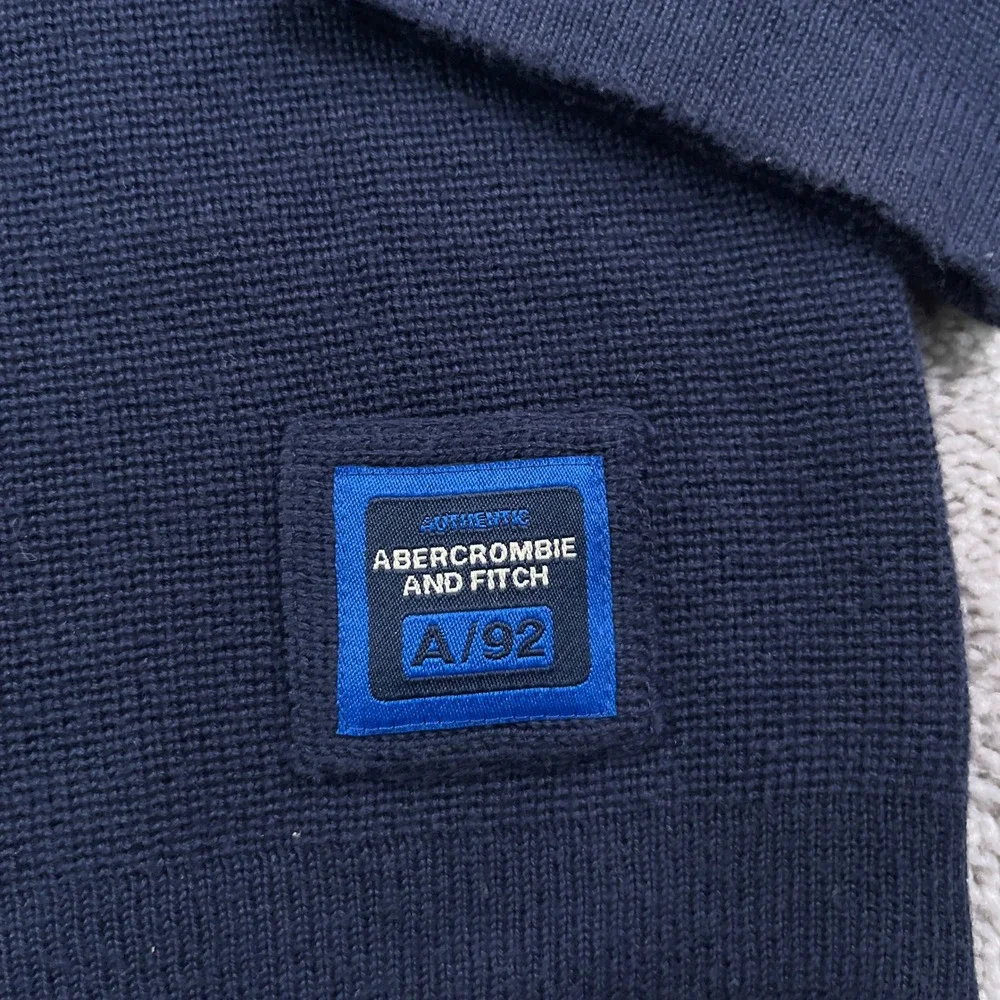 Vintage Abercrombie and Fitch Sweater Mens XL Blue Crewneck‎ Pullover Y2K Retro